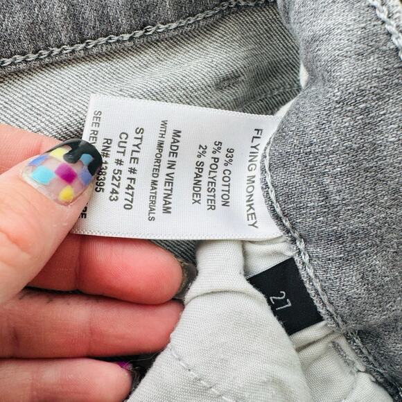 Flying Monkey Gray Distressed Straight Leg Jeans Women’s Size 27 - Picture 7 of 8